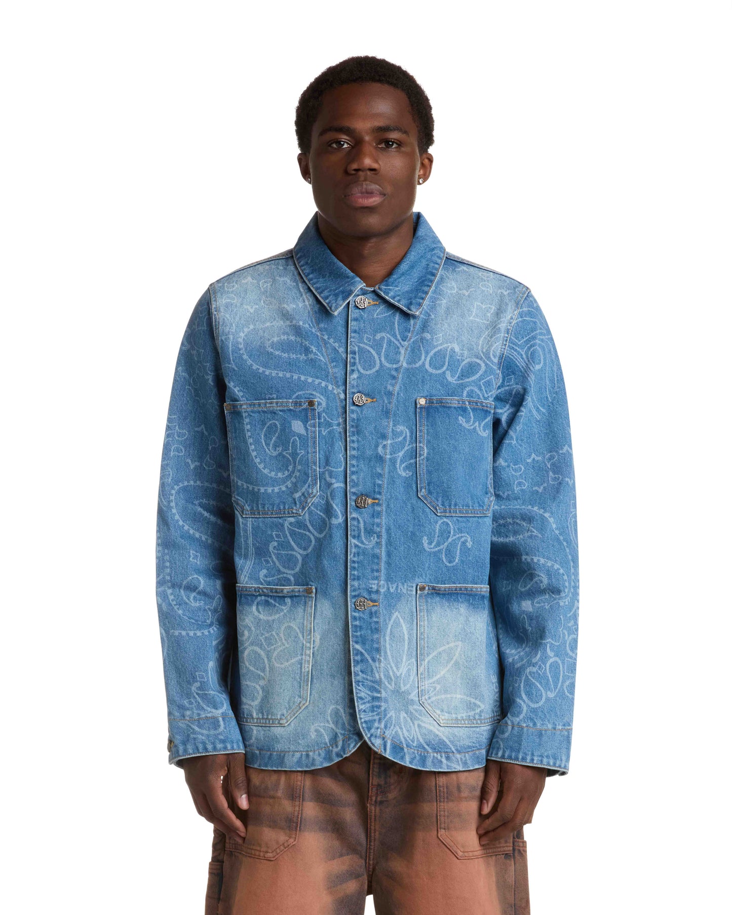 DENIM PAISLEY CHORE JACKET