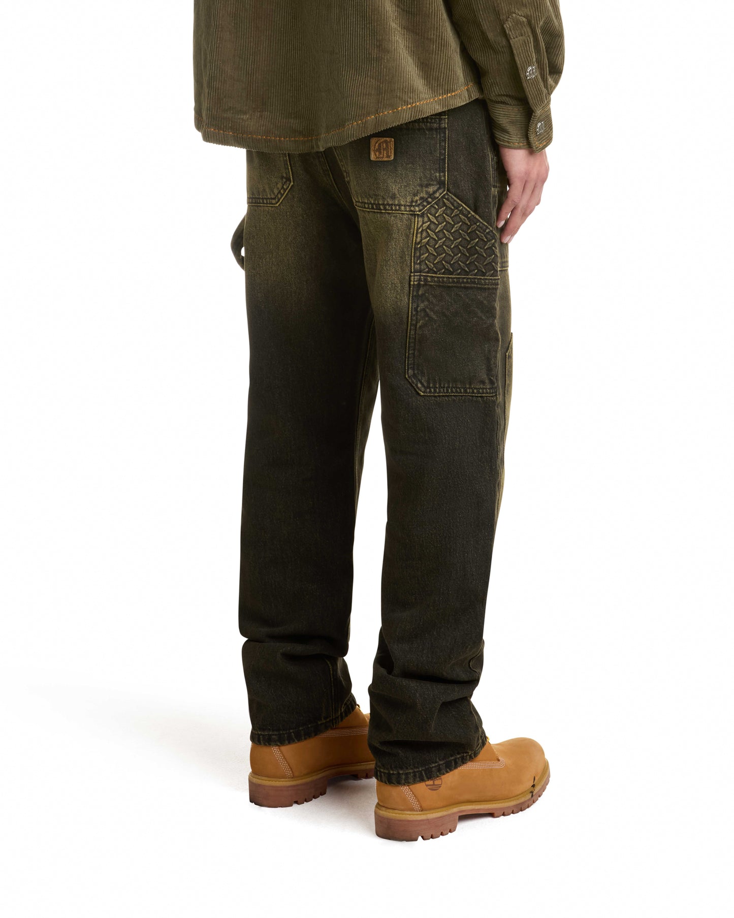 STEEL EMBOSSED DENIM CARPENTER PANTS