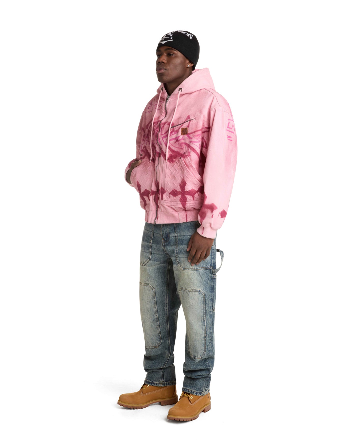 STEEL EMBOSSED DENIM CARPENTER PANTS