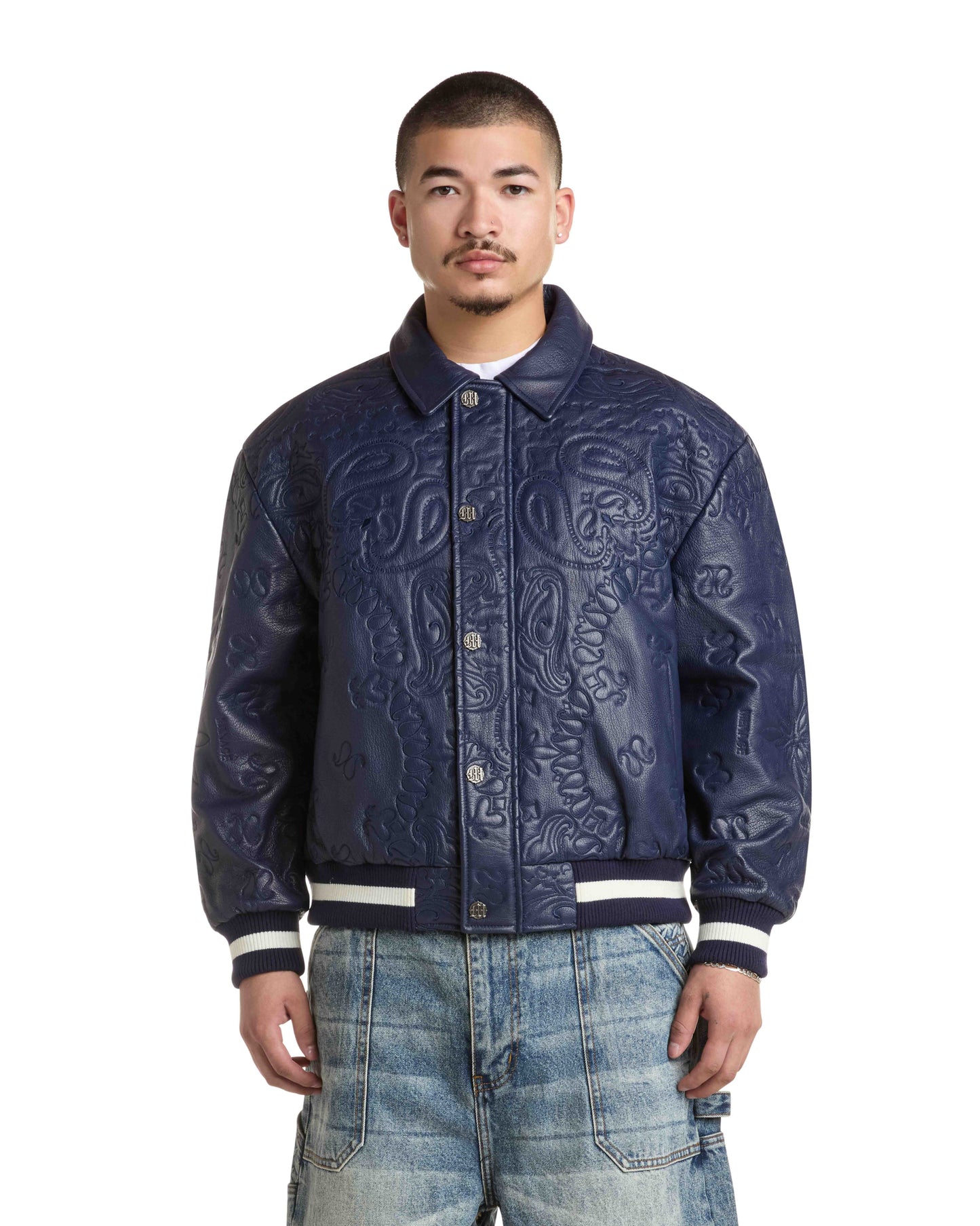 GENUINE LAMBSKIN LEATHER PAISLEY JACKET