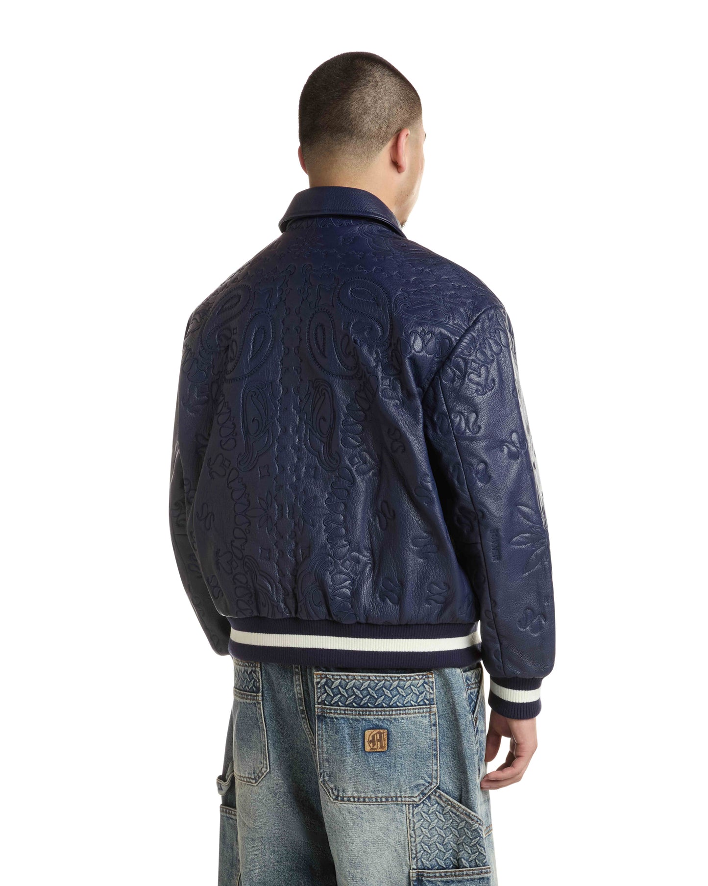 GENUINE LAMBSKIN LEATHER PAISLEY JACKET