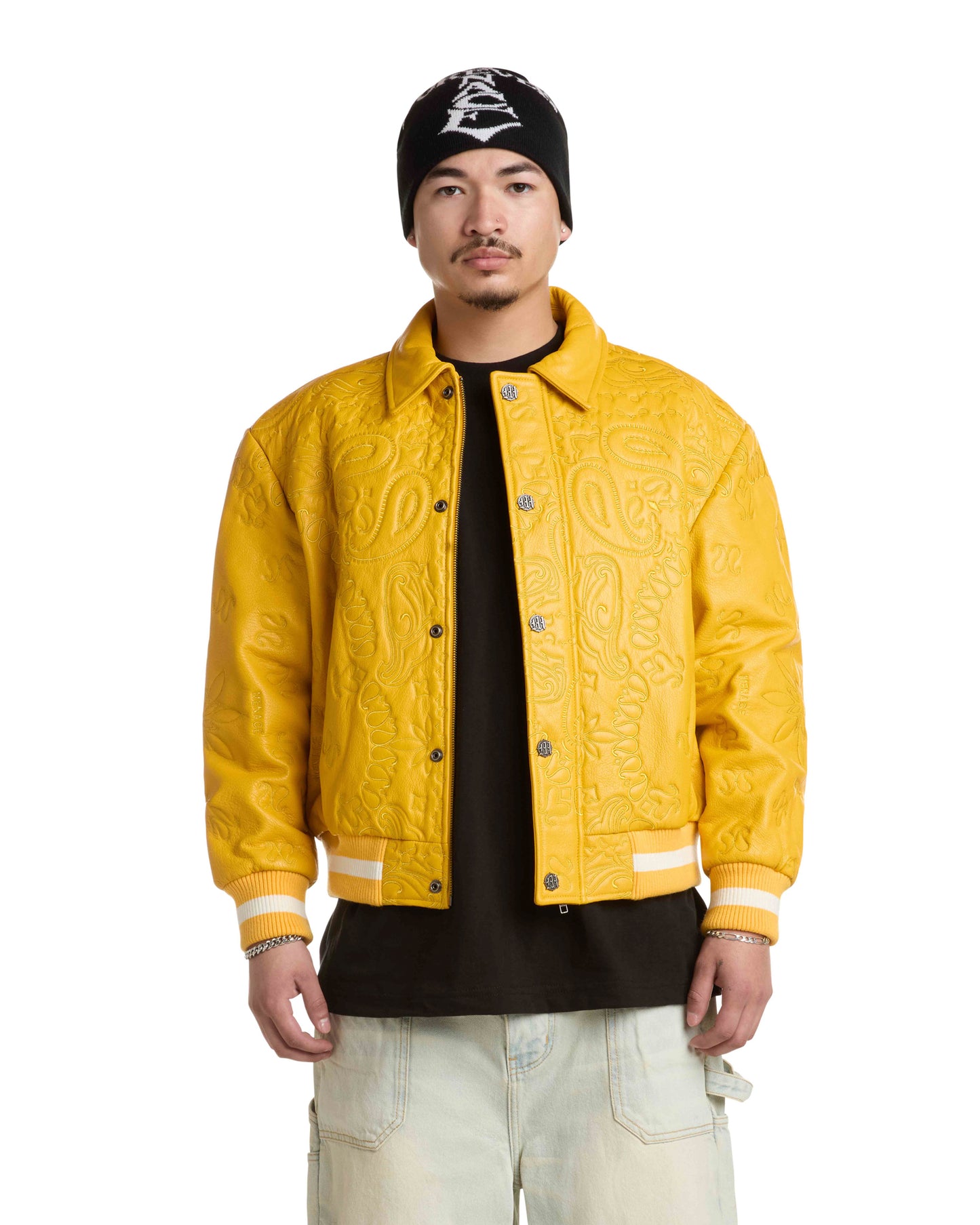 GENUINE LAMBSKIN LEATHER PAISLEY JACKET