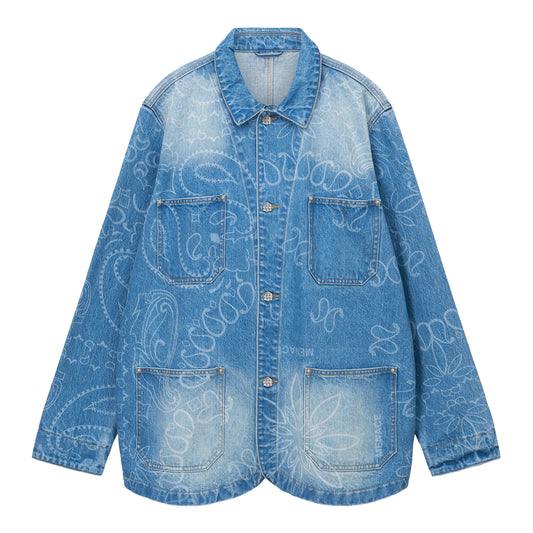 DENIM PAISLEY CHORE JACKET