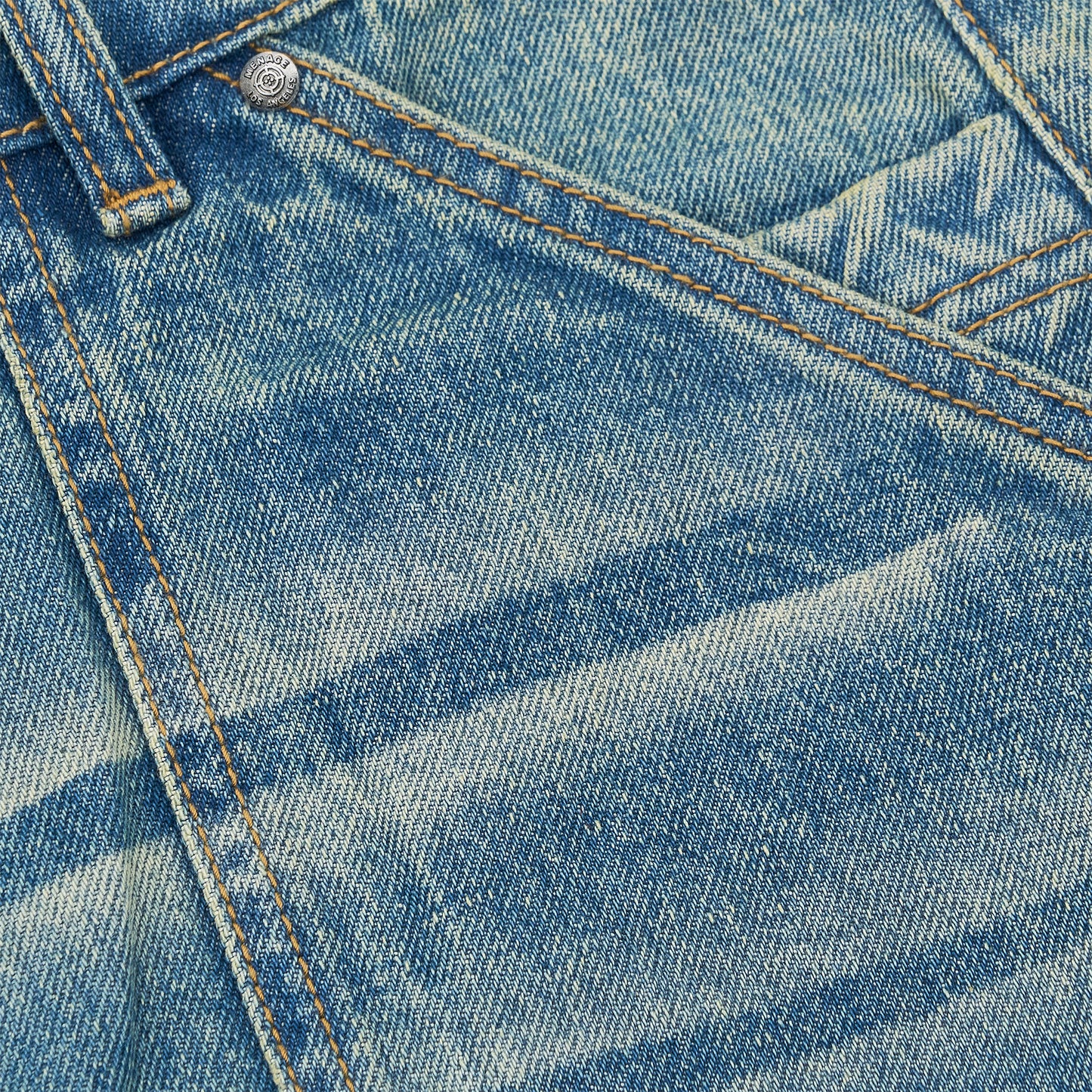 STEEL EMBOSSED DENIM CARPENTER SHORTS