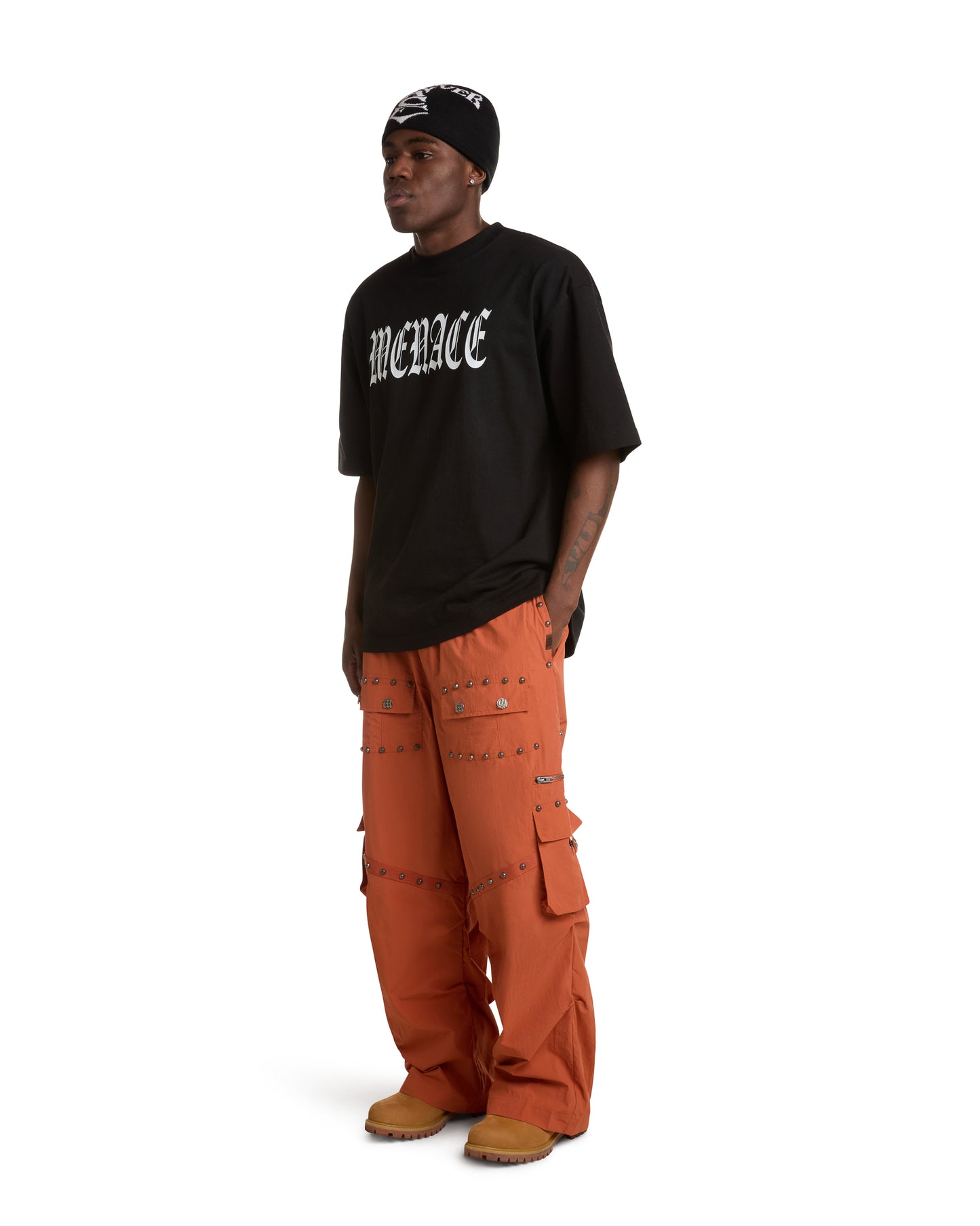 METAL RIVET NYLON PANTS