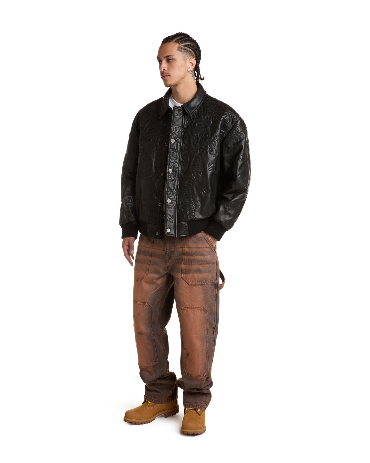 GENUINE LAMBSKIN LEATHER PAISLEY JACKET