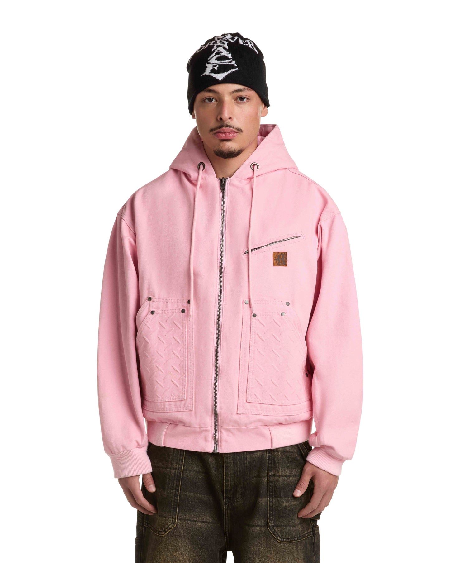 STEEL EMBOSSED CANVAS HOODED JACKET