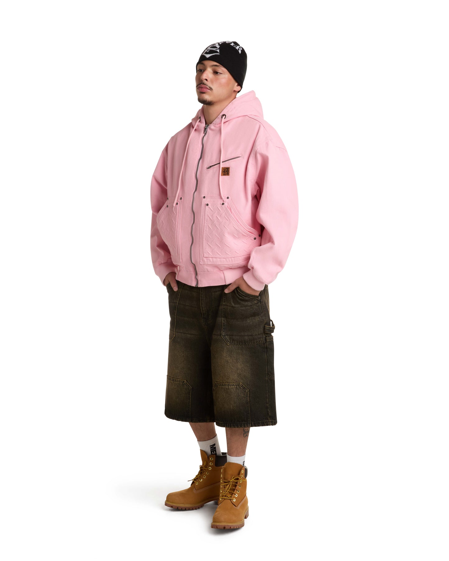 STEEL EMBOSSED CANVAS HOODED JACKET