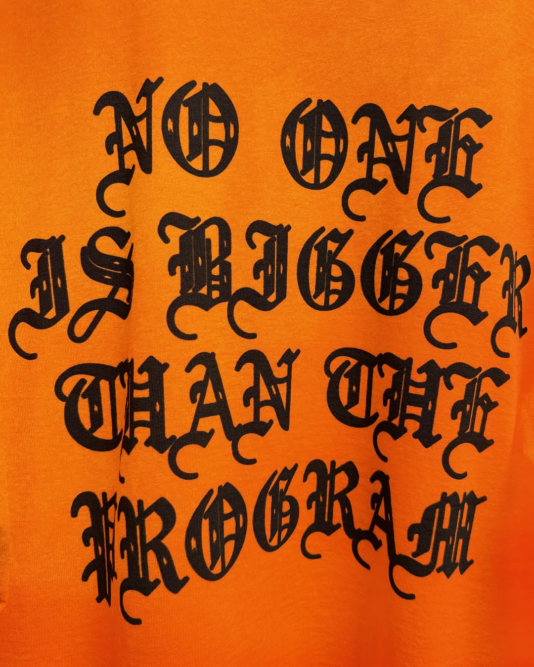 NO ONE IS BIGGER THAN THE PROGRAM T-SHIRT