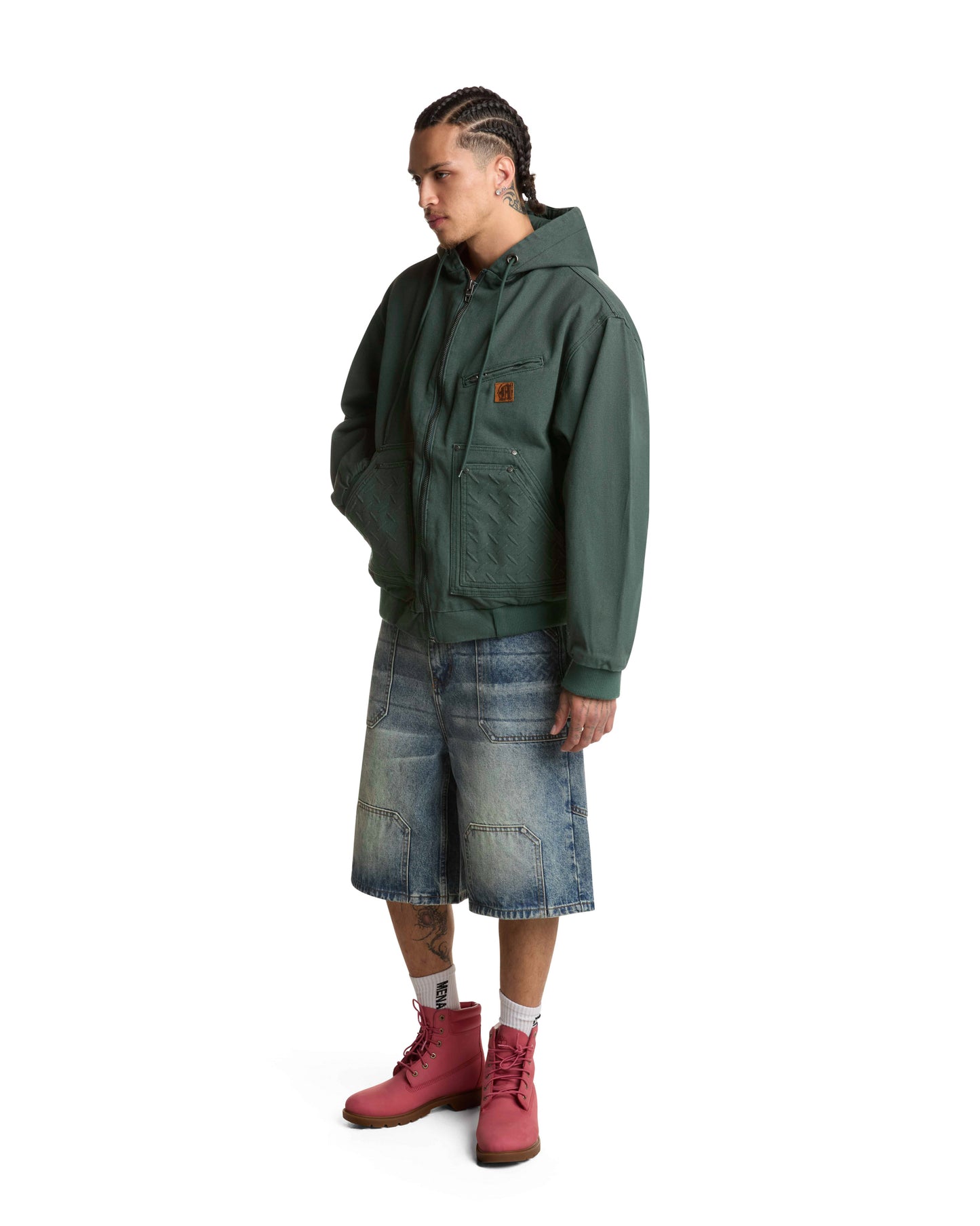 STEEL EMBOSSED CANVAS HOODED JACKET