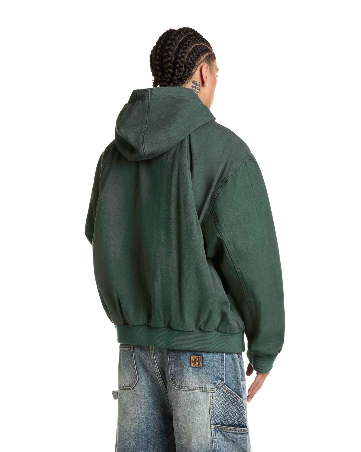 STEEL EMBOSSED CANVAS HOODED JACKET