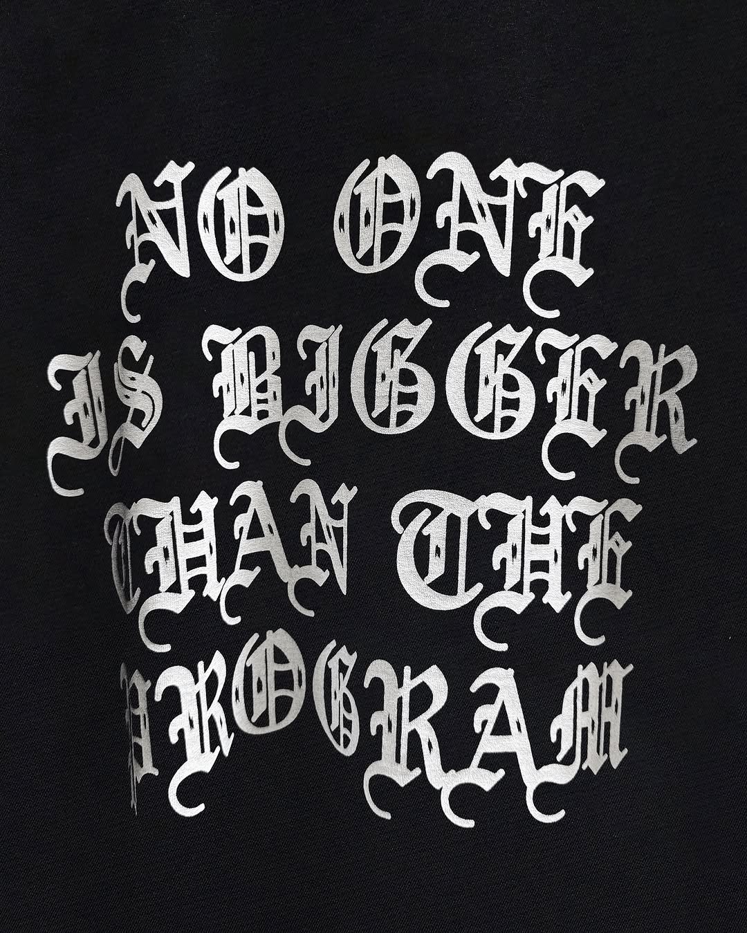 NO ONE IS BIGGER THAN THE PROGRAM T-SHIRT