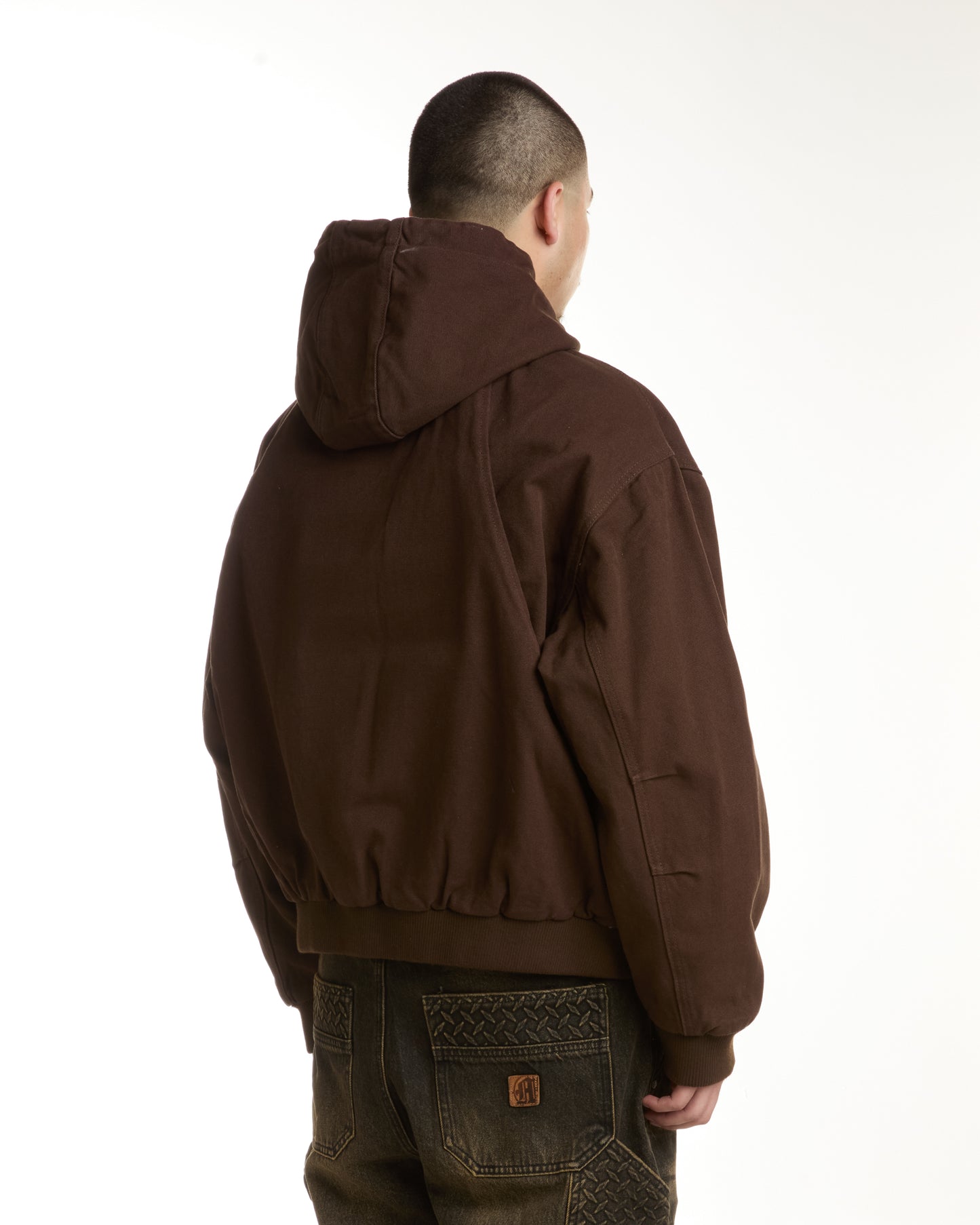 STEEL EMBOSSED CANVAS HOODED JACKET