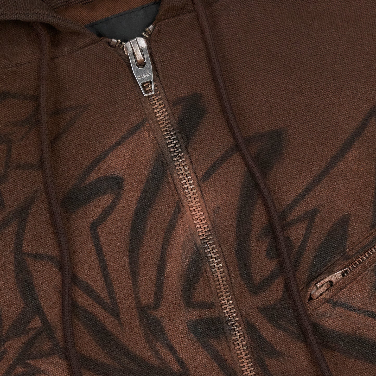 GRAFFITI STEEL EMBOSSED CANVAS HOODED JACKET