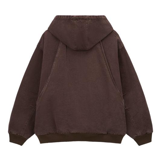 STEEL EMBOSSED CANVAS HOODED JACKET