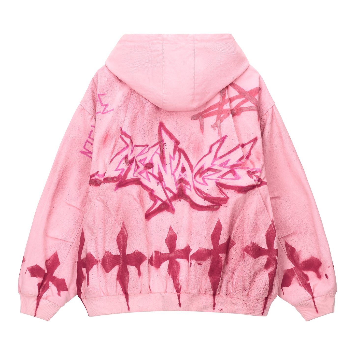 GRAFFITI STEEL EMBOSSED CANVAS HOODED JACKET