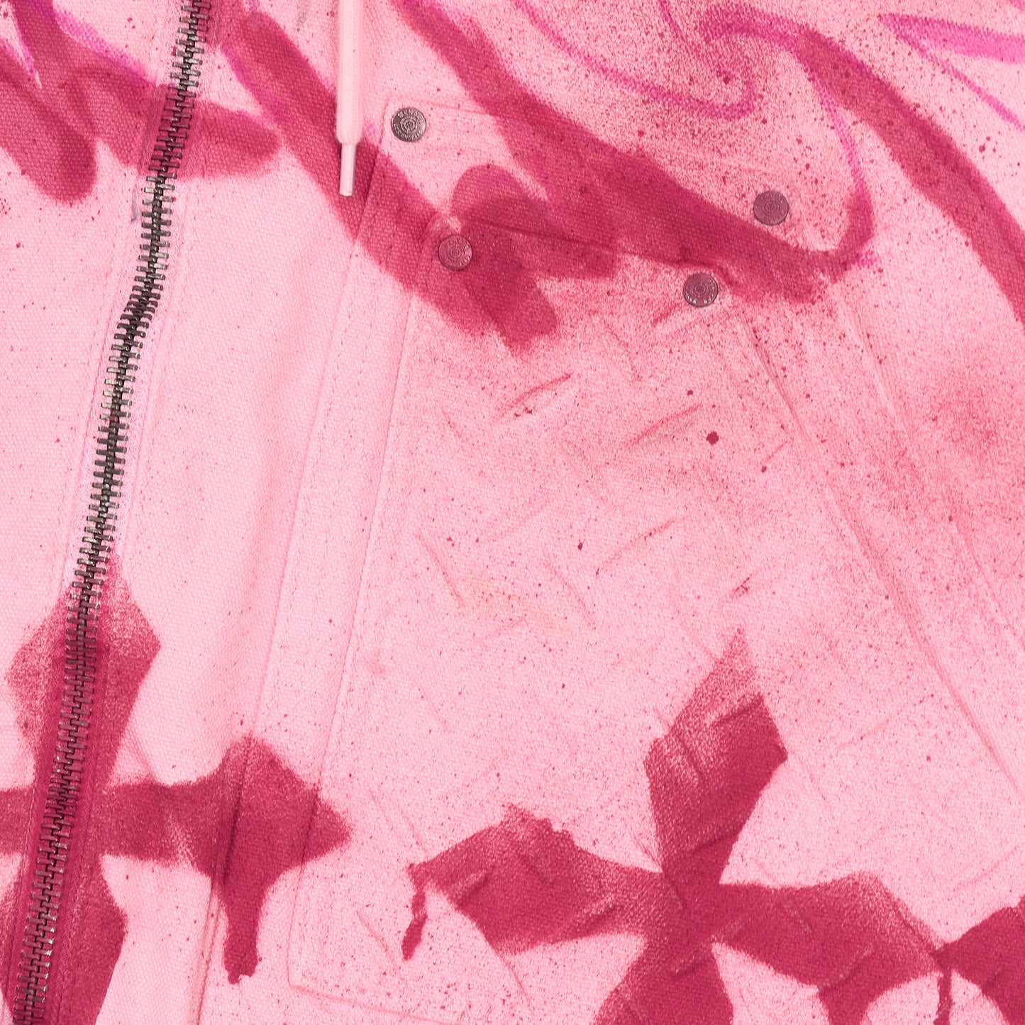 GRAFFITI STEEL EMBOSSED CANVAS HOODED JACKET