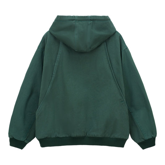 STEEL EMBOSSED CANVAS HOODED JACKET