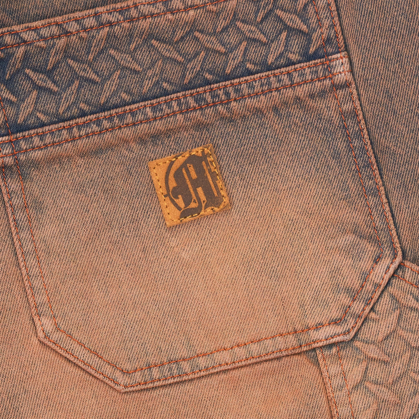 STEEL EMBOSSED DENIM CARPENTER SHORTS