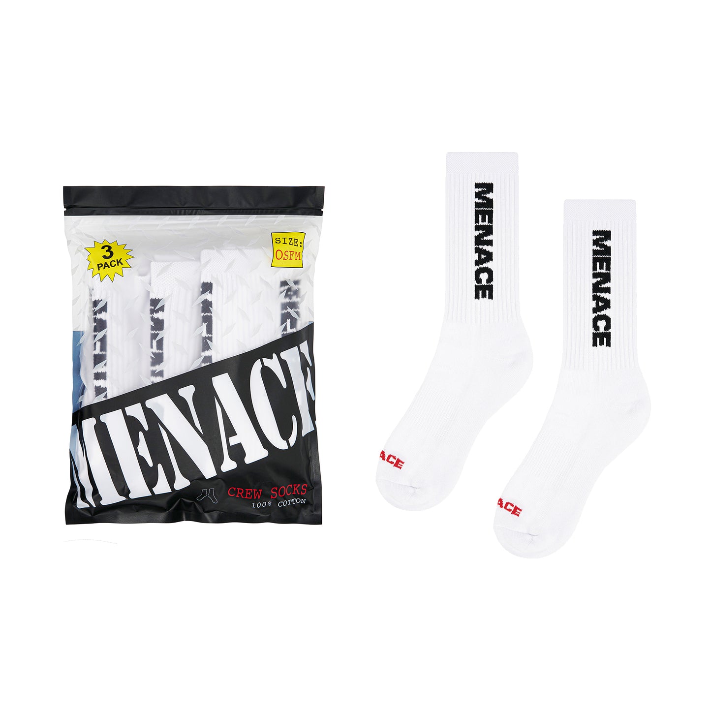 MENACE LOGO SOCKS (3 PACK)