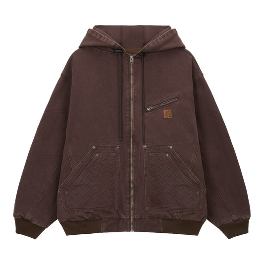 STEEL EMBOSSED CANVAS HOODED JACKET