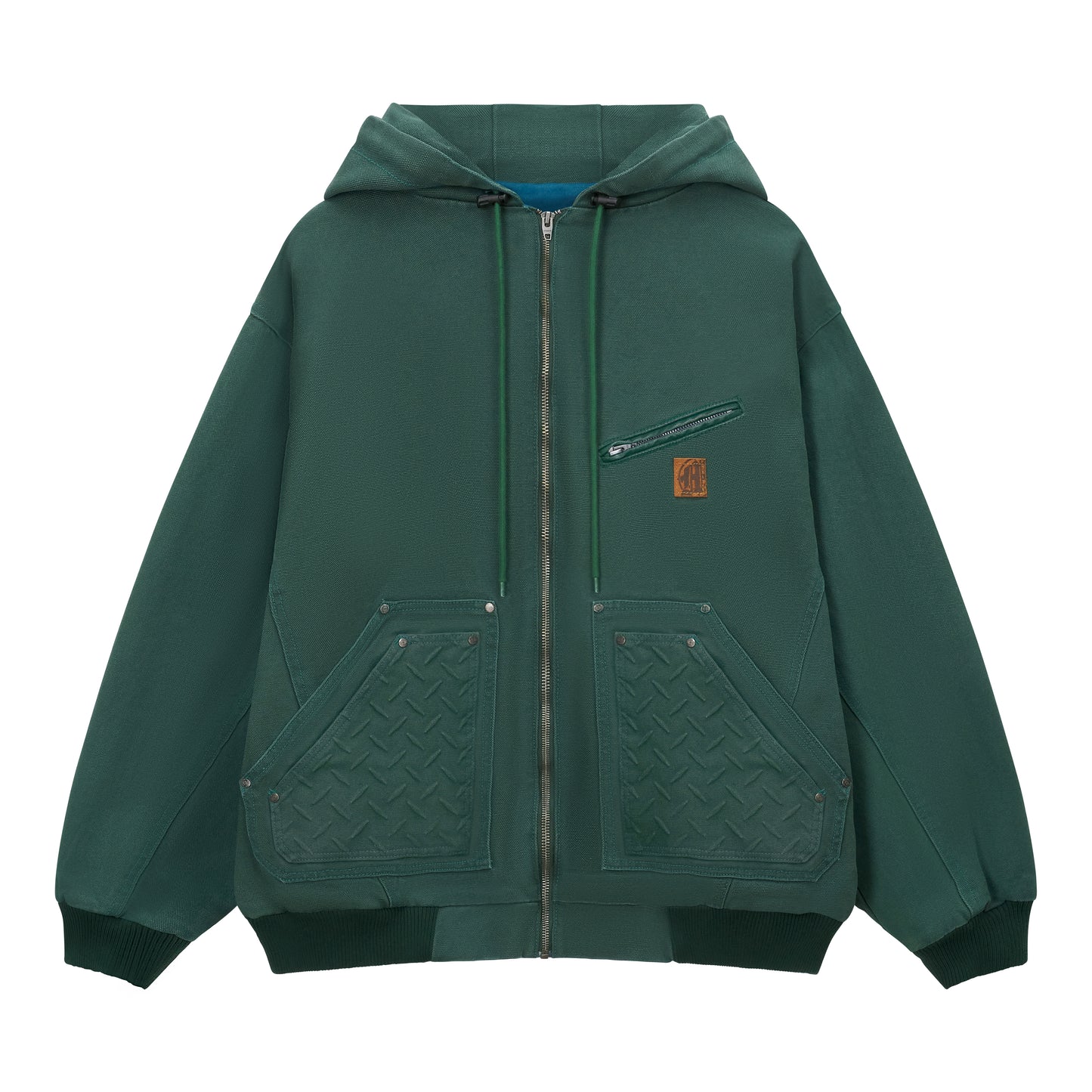 STEEL EMBOSSED CANVAS HOODED JACKET
