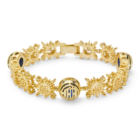 18K GOLD-PLATED MONOGRAM GEMSTONE BRACELET