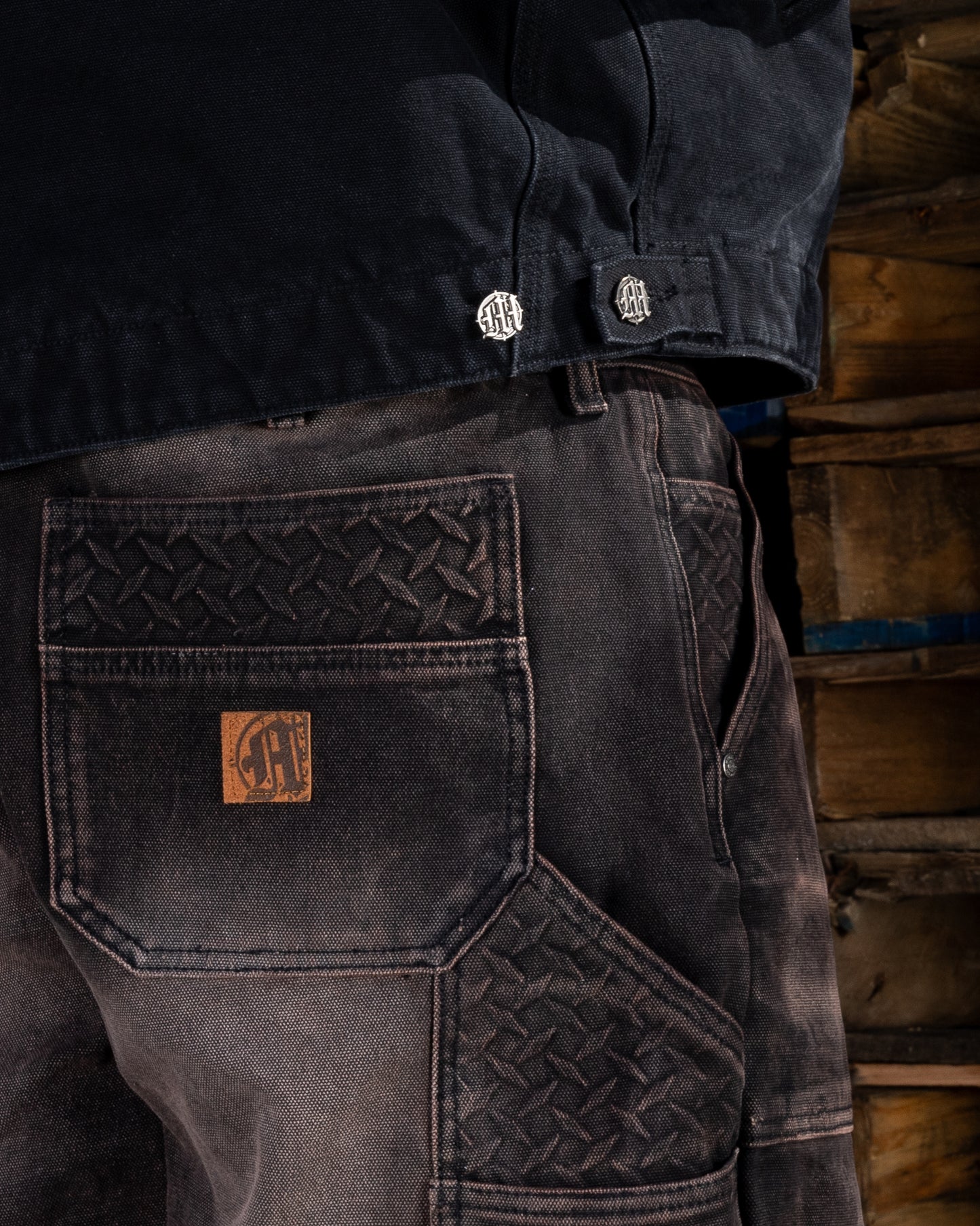 STEEL EMBOSSED CANVAS CARPENTER PANTS