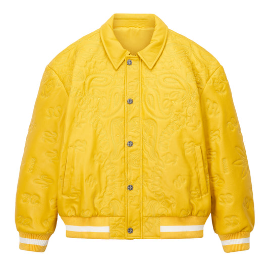 GENUINE LAMBSKIN LEATHER PAISLEY JACKET