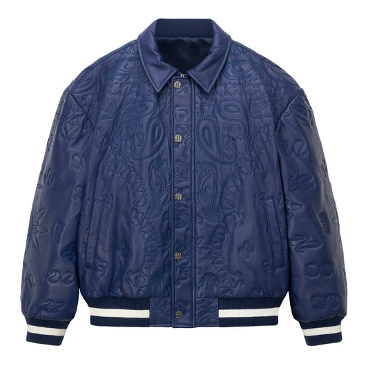 GENUINE LAMBSKIN LEATHER PAISLEY JACKET