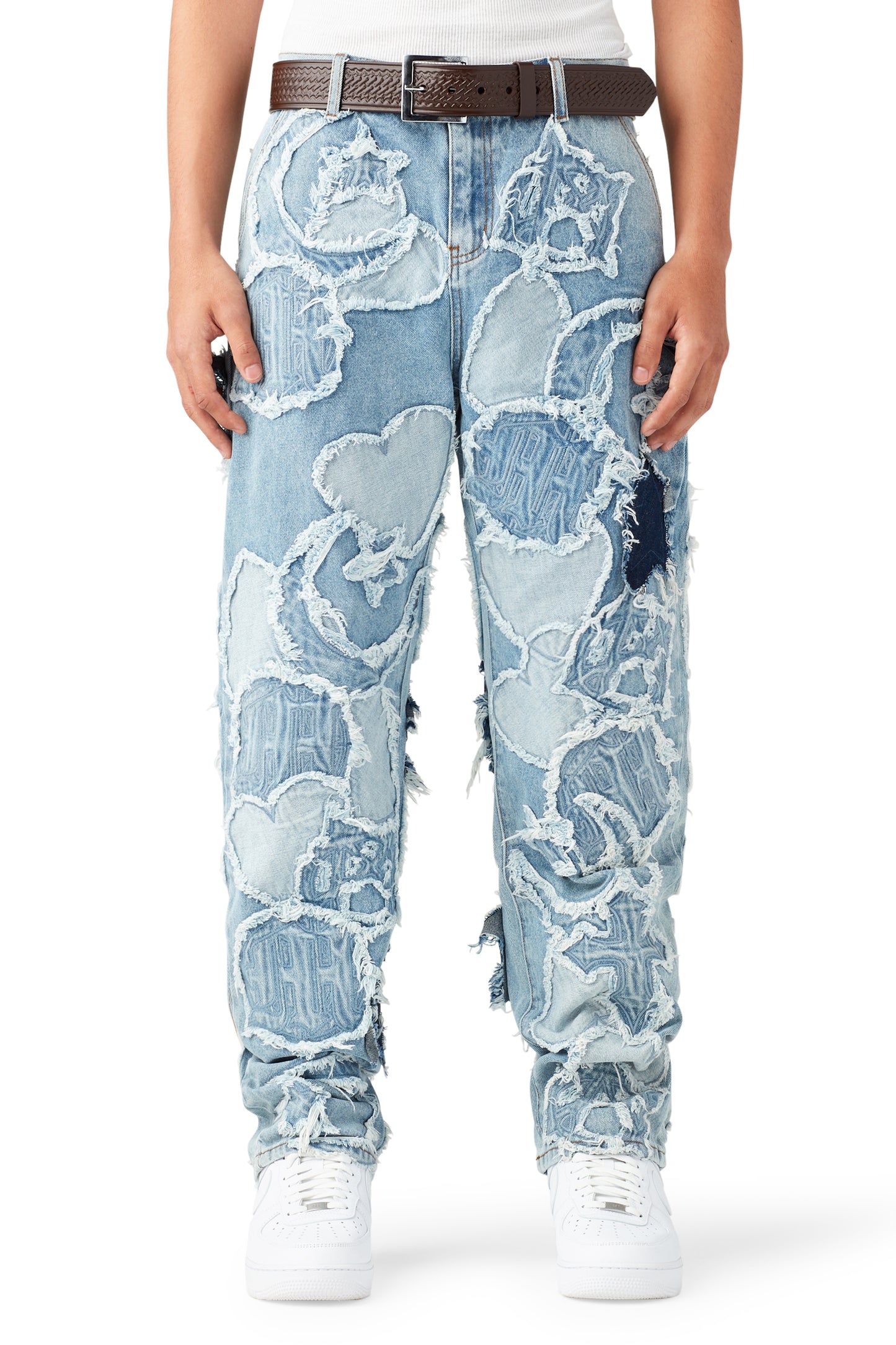 ICONOGRAPHY DENIM PATCH WORK PANTS