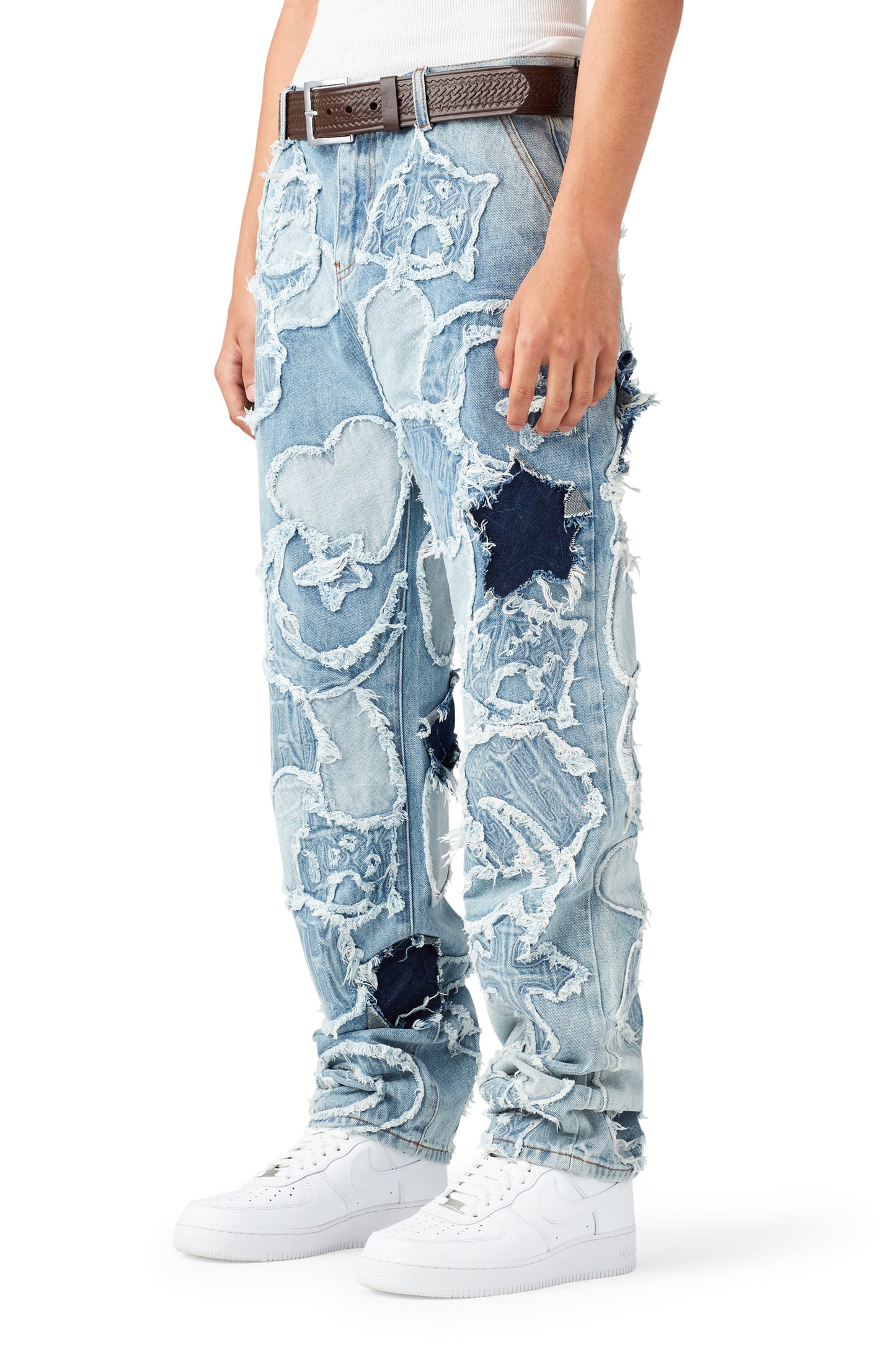 ICONOGRAPHY DENIM PATCH WORK PANTS