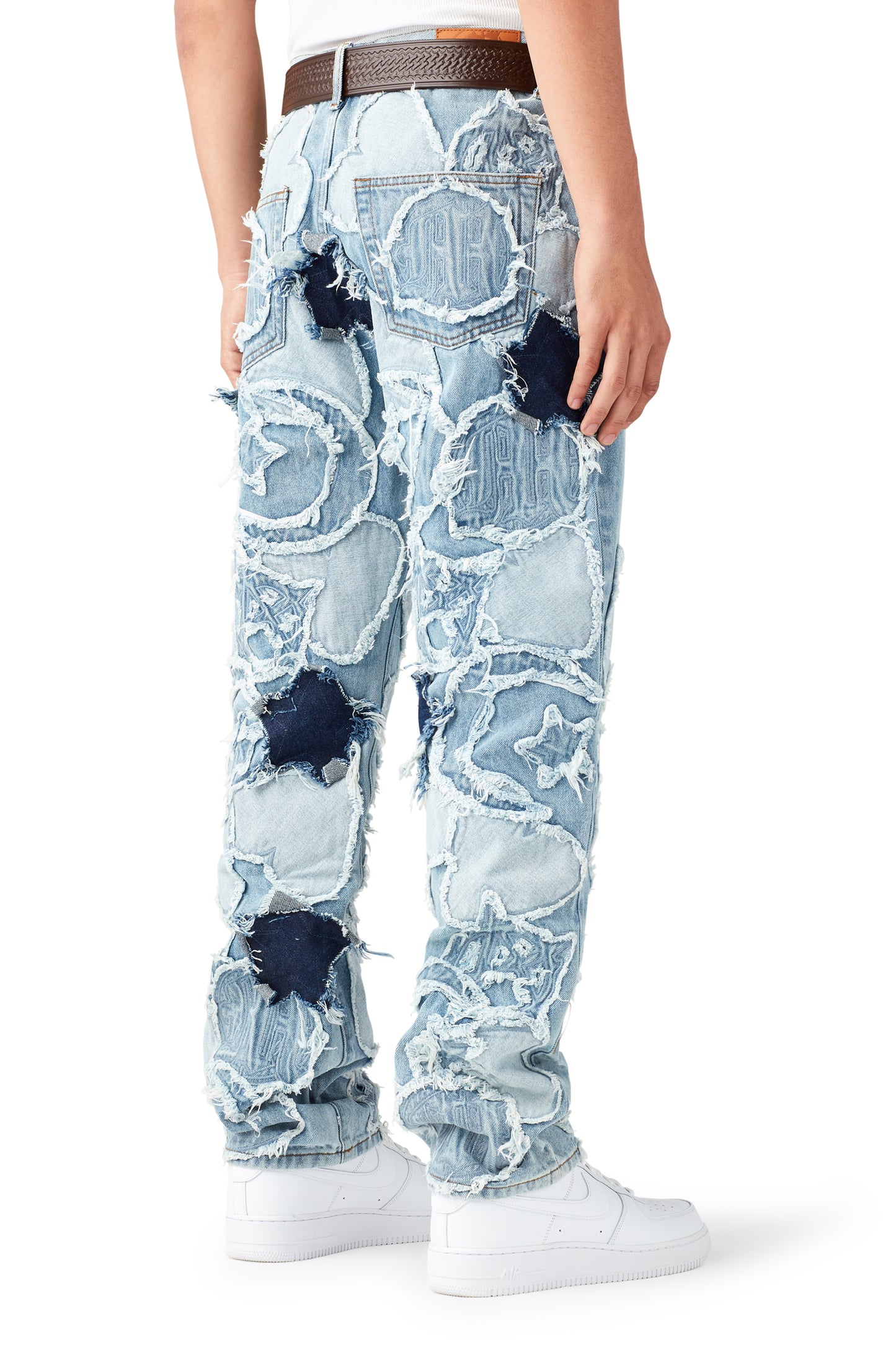ICONOGRAPHY DENIM PATCH WORK PANTS