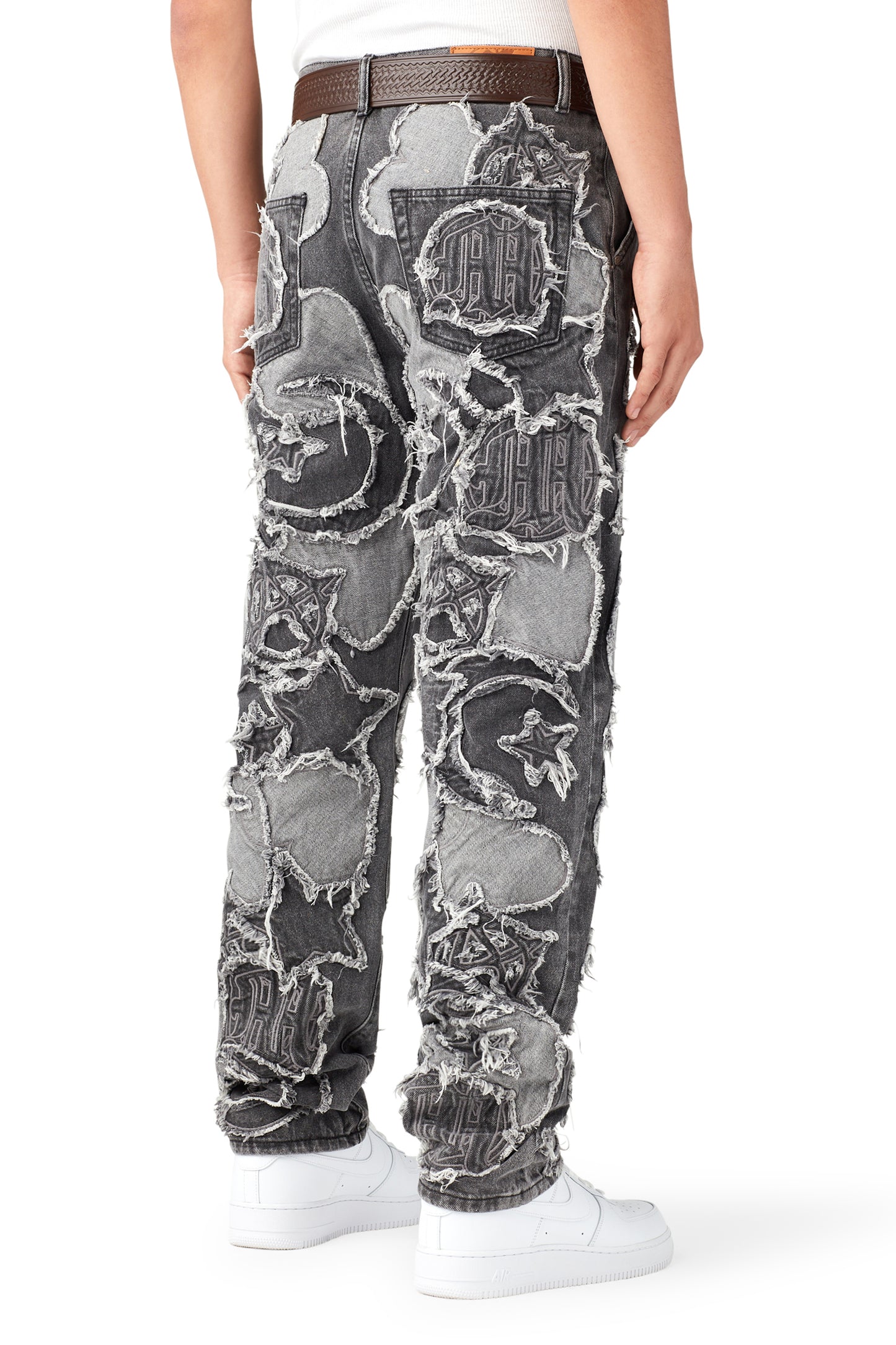 ICONOGRAPHY DENIM PATCH WORK PANTS