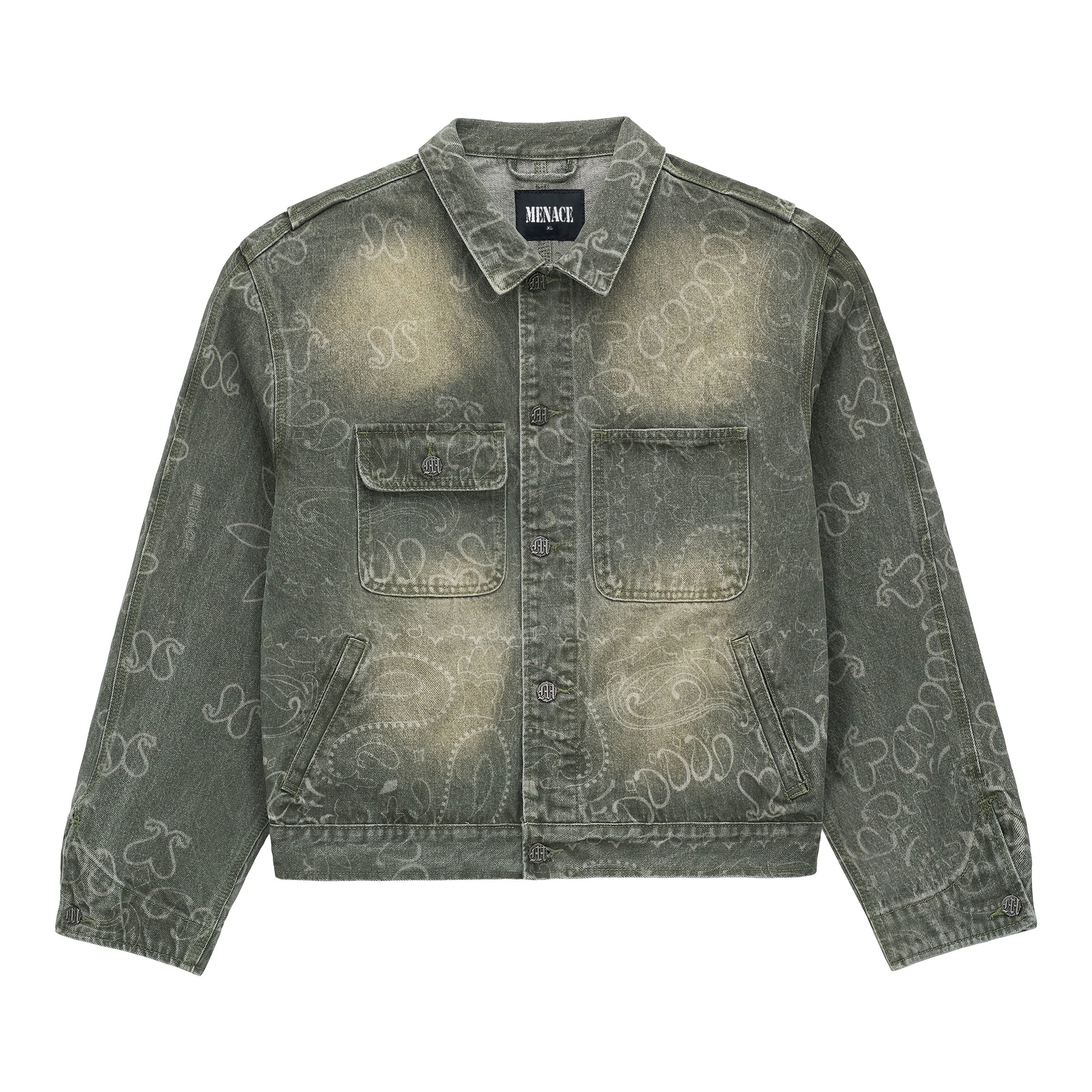 LASER ENGRAVED PAISLEY DENIM JACKET – MENACE