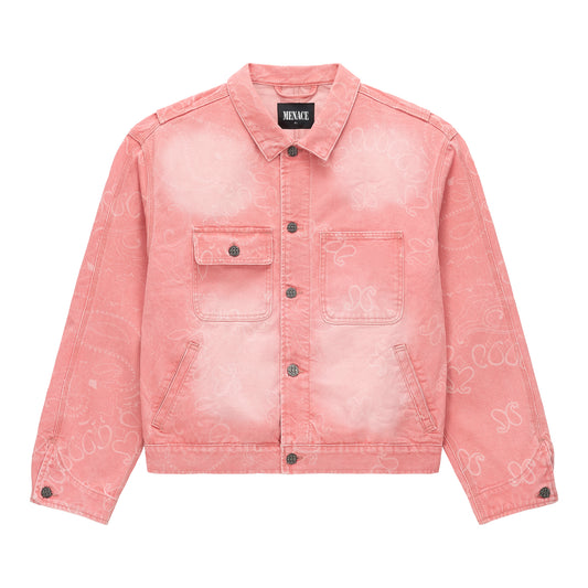 LASER ENGRAVED PAISLEY DENIM JACKET