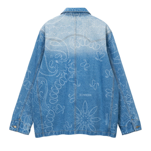 DENIM PAISLEY CHORE JACKET