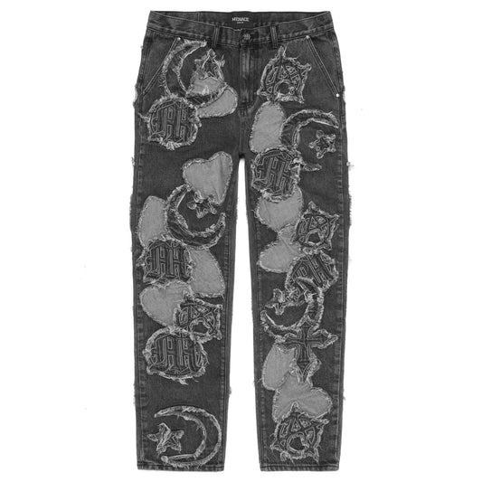 ICONOGRAPHY DENIM PATCH WORK PANTS