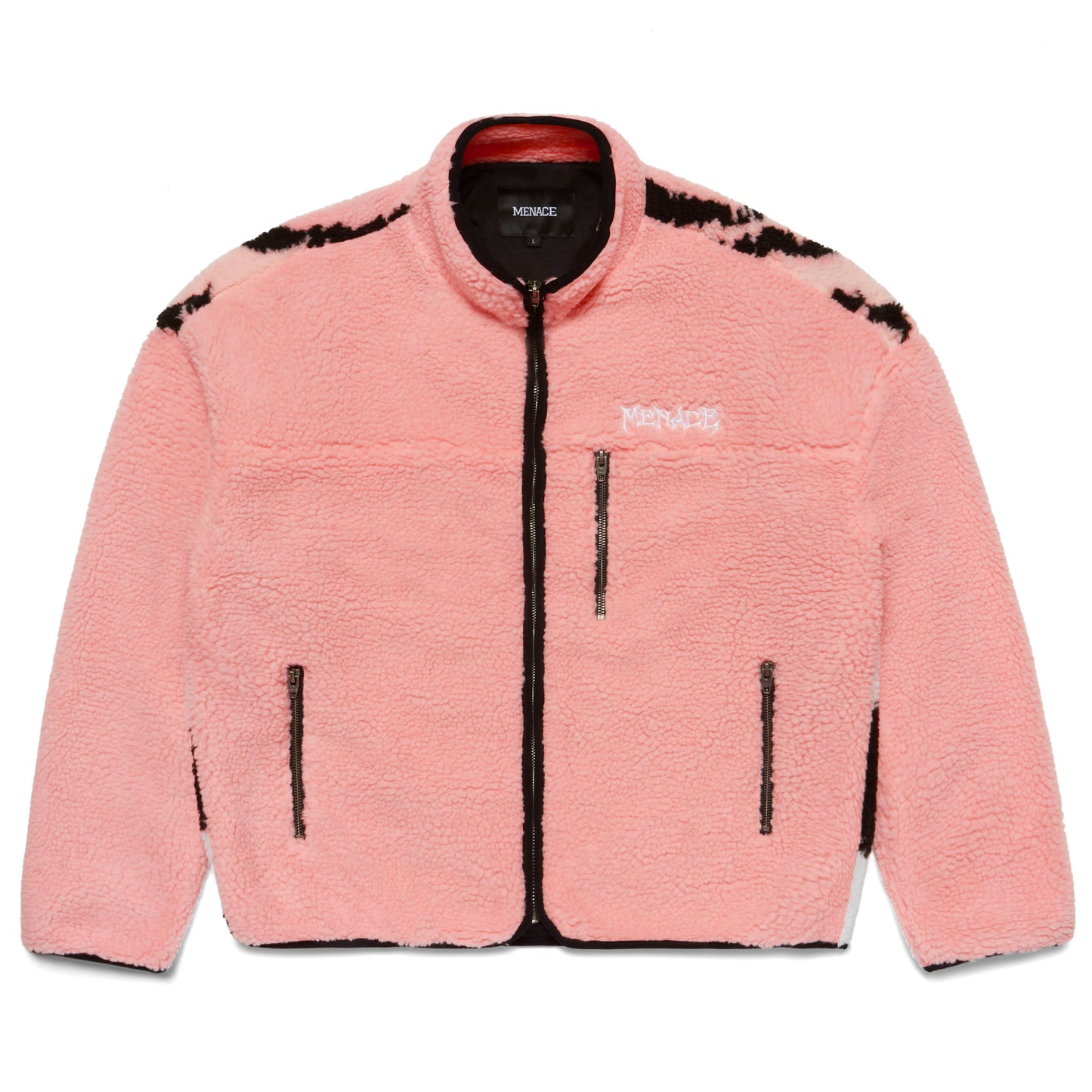 PINK TIGER SHERPA FLEECE ZIP-UP JACKET