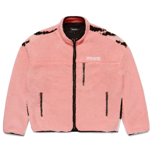 PINK TIGER SHERPA FLEECE ZIP-UP JACKET