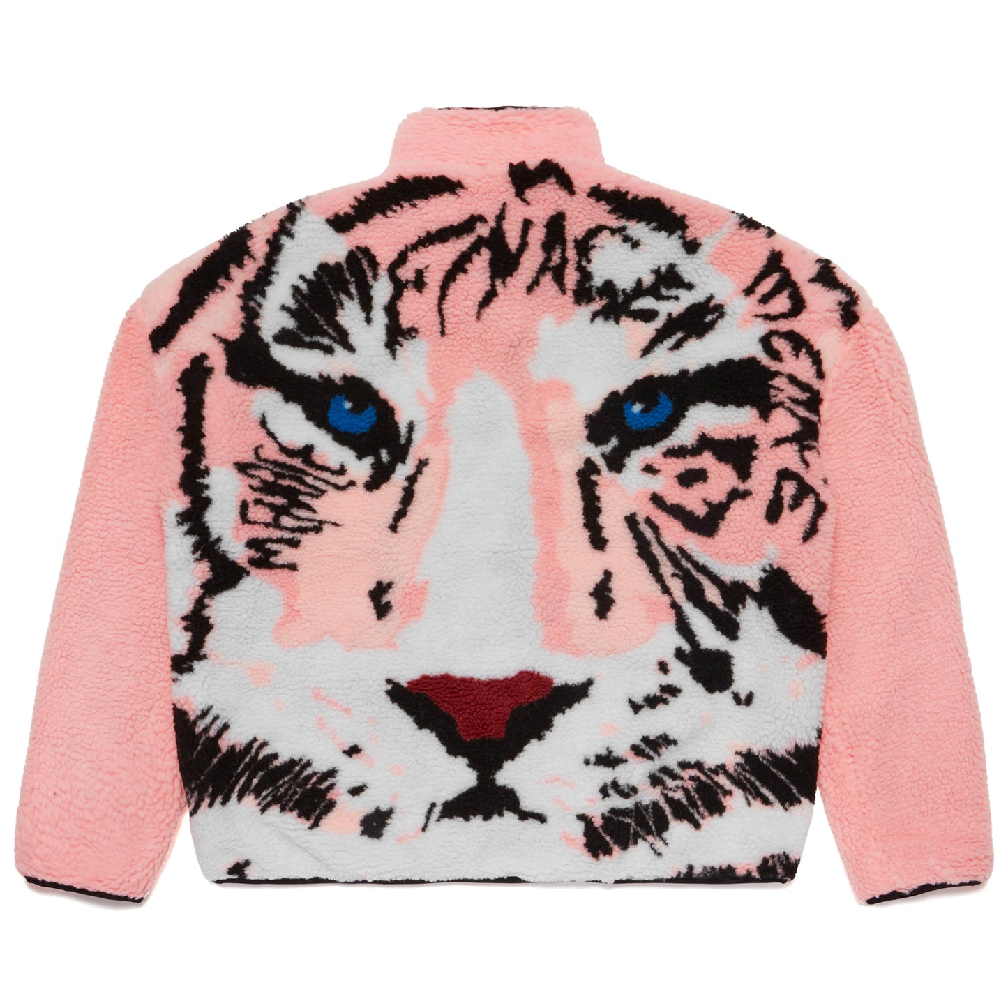 PINK TIGER SHERPA FLEECE ZIP-UP JACKET