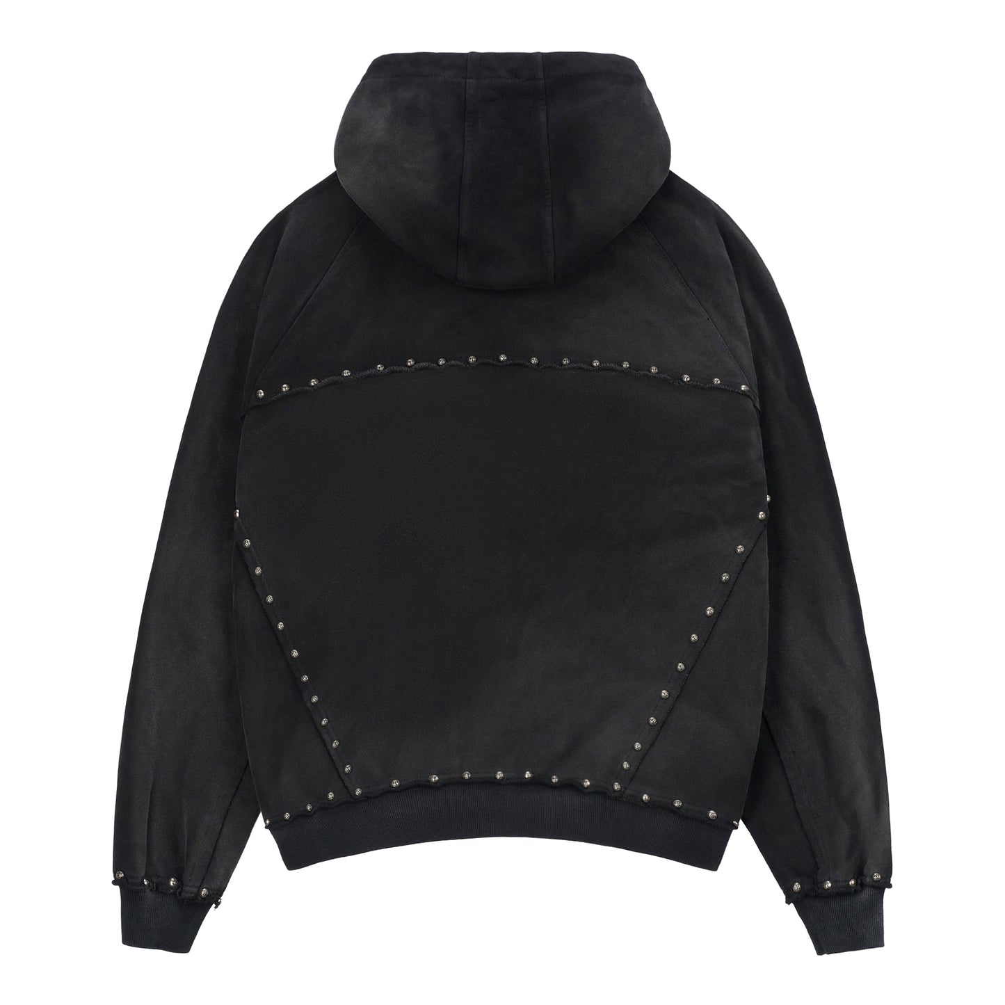 METAL RIVET ZIP-UP HOODIE