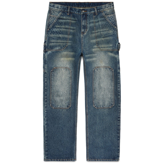 STEEL EMBOSSED DENIM CARPENTER PANTS