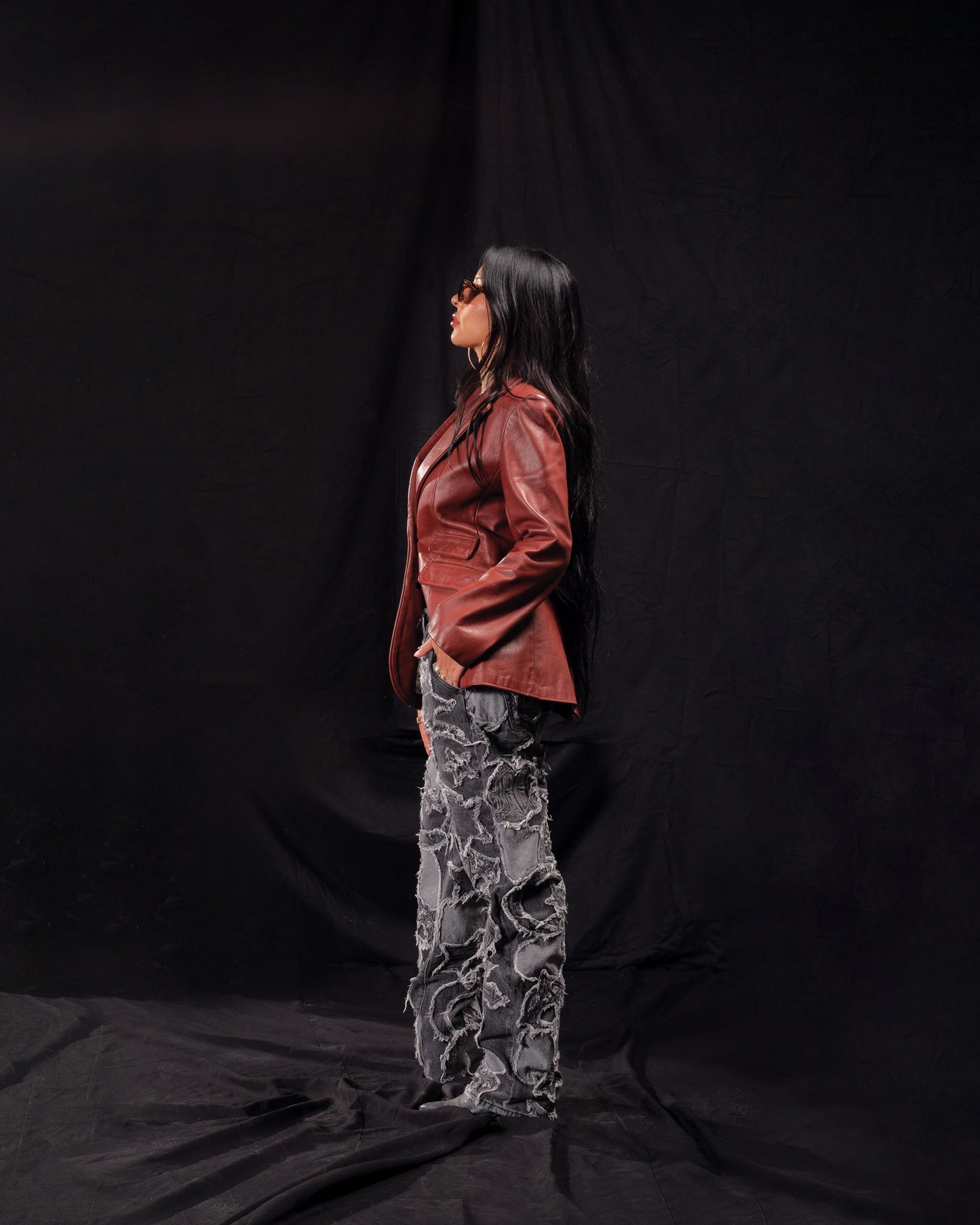 ICONOGRAPHY DENIM PATCH WORK PANTS