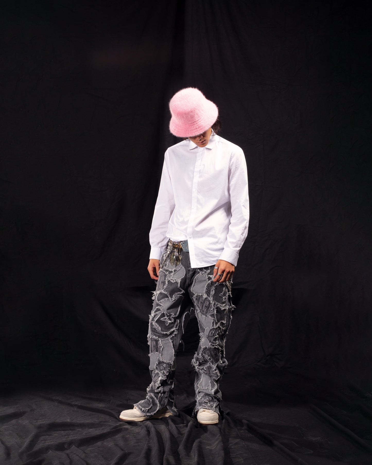 ICONOGRAPHY DENIM PATCH WORK PANTS