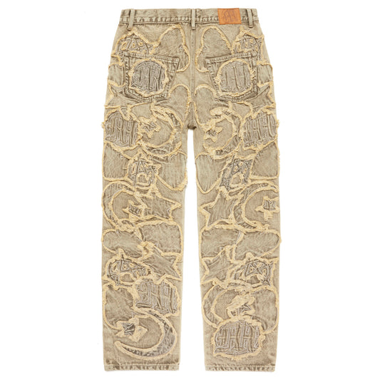 ICONOGRAPHY DENIM PATCH WORK PANTS