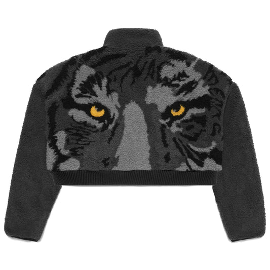BLACK TIGER SHERPA FLEECE CROPPED JACKET
