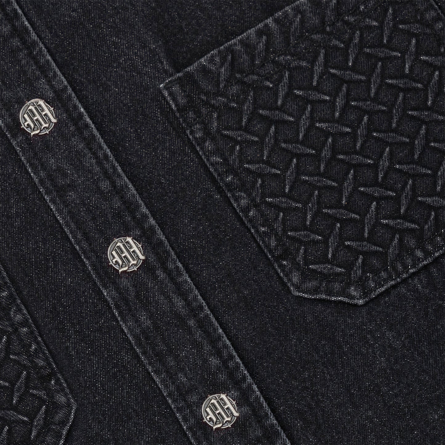 STEEL EMBOSSED DENIM WORK SHIRT