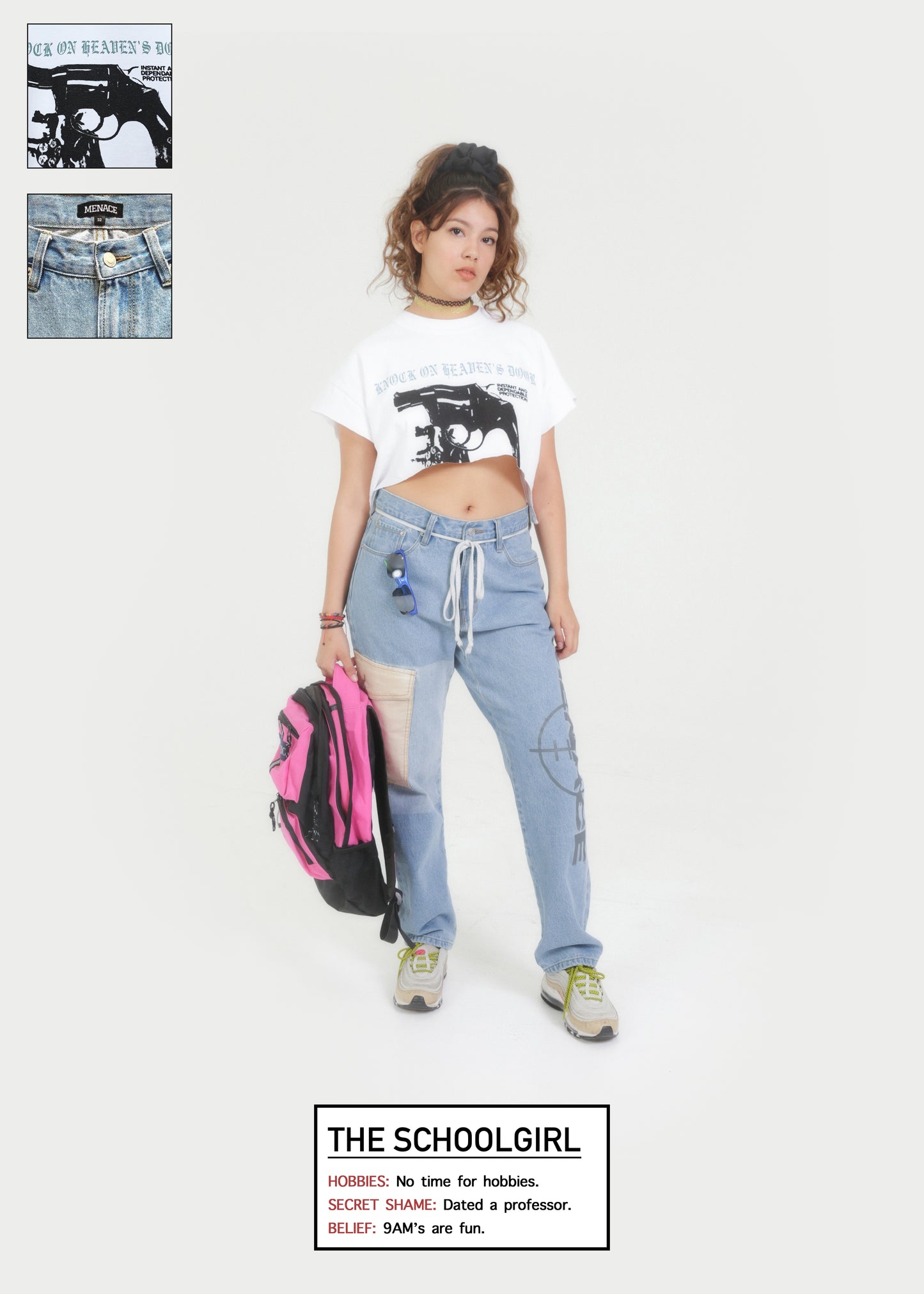 TARGET LOGO CARGO POCKET DENIM PANTS by MENACE