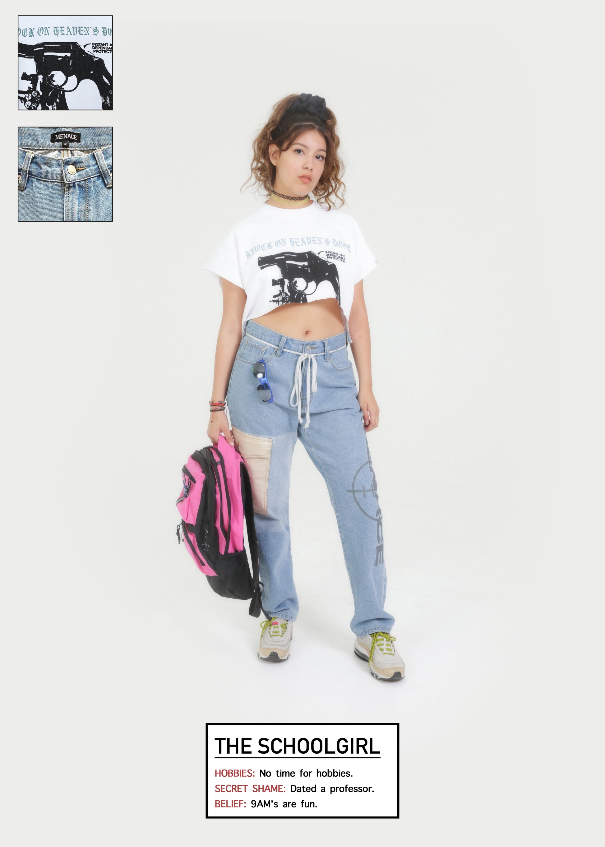 TARGET LOGO CARGO POCKET DENIM PANTS by MENACE